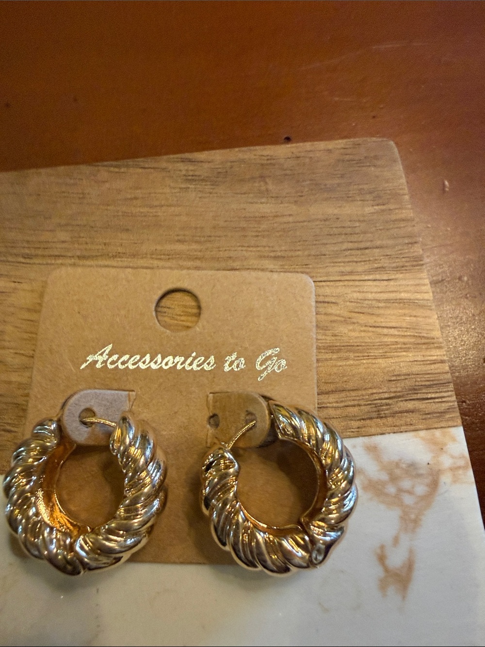 Gold Twisted Hoop Earrings for Women
